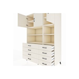 Kronos Dolap 8 Raflı 8 Çekmeceli 3 Kapaklı 132x59x195 Aytaşı-aytaşı/aytaşı