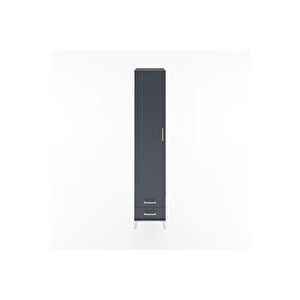 Hyperion Dolap 3 Raflı 2 Çekmeceli Tek Askılı 44x44x221 Antrasit-antrasit