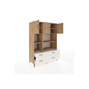 Kronos Dolap 8 Raflı 4 Çekmeceli 3 Kapaklı 132x59x195 Çam-çam/aytaşı