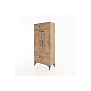 Hyperion Dolap 2 Raflı 3 Çekmeceli 2 Kapaklı 60x44x134 Çam-çam