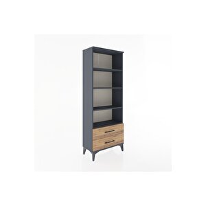 Arges Dolap 4 Raflı 2 Çekmeceli 60x30x163 Antrasit-çam