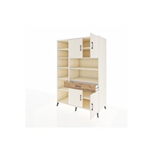 Kronos Dolap 10 Raflı Tek Çekmeceli 4 Kapaklı 132x59x195 Aytaşı-aytaşı/çam