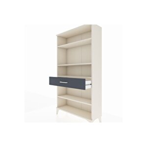 Arges Dolap 4 Raflı Tek Çekmeceli 88x30x163 Aytaşı-antrasit