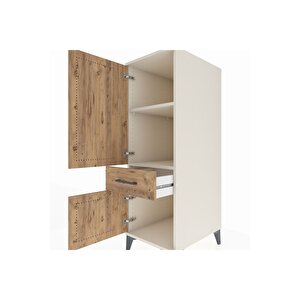 Kronos Dolap 2 Raflı Tek Çekmeceli 2 Kapaklı 44x59x134 Aytaşı-çam