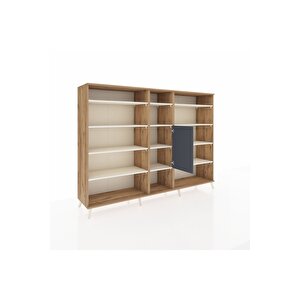 Hyperion Dolap 12 Raflı Tek Kapaklı  220x44x163 Çam-antrasit/aytaşı