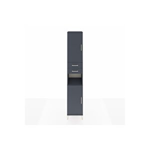 Hyperion Dolap 5 Raflı 2 Çekmeceli 2 Kapaklı 44x44x243 Antrasit-antrasit