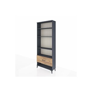 Arges Dolap 4 Raflı Tek Çekmeceli 88x30x221 Antrasit-çam