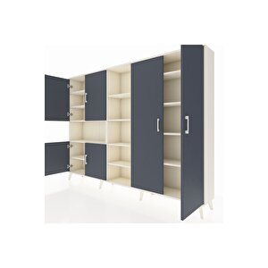 Arges Dolap 13 Raflı 6 Kapaklı 220x30x163 Aytaşı-antrasit/aytaşı