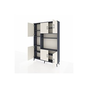 Arges Dolap 9 Raflı 6 Kapaklı 132x30x195 Antrasit-aytaşı/antrasit