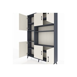 Arges Dolap 9 Raflı 6 Kapaklı 132x30x195 Antrasit-aytaşı/antrasit