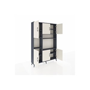 Arges Dolap 9 Raflı 6 Kapaklı 132x30x195 Antrasit-aytaşı/antrasit