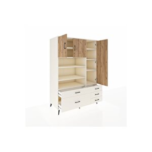 Kronos Dolap 9 Raflı 5 Çekmeceli 3 Kapaklı 132x59x195 Aytaşı-çam/aytaşı