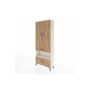 Arges Dolap 3 Raflı 2 Çekmeceli Tek Askılı 88x30x221 Aytaşı-çam