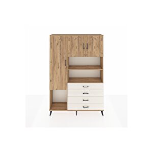 Arges Dolap 7 Raflı 4 Çekmeceli 3 Kapaklı 132x30x195 Çam-çam/aytaşı