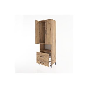 Hyperion Dolap 2 Raflı 2 Çekmeceli Tek Askılı 60x44x195 Çam-çam