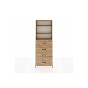 Arges Dolap 3 Raflı 4 Çekmeceli 88x30x243 Çam-çam