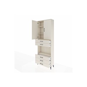Arges Dolap 4 Raflı 5 Çekmeceli 2 Kapaklı 88x30x243 Aytaşı-aytaşı