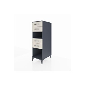 Kronos Dolap Tek Raflı 4 Çekmeceli 44x59x134 Antrasit-aytaşı