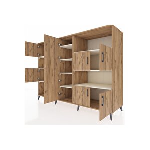 Kronos Dolap 10 Raflı 9 Kapaklı 220x59x163 Çam-çam/aytaşı