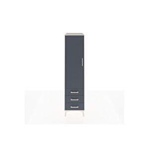 Kronos Dolap 2 Raflı 3 Çekmeceli Tek Kapaklı 44x59x182 Aytaşı-antrasit