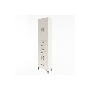 Arges Dolap 4 Raflı 5 Çekmeceli 4 Kapaklı 60x30x243 Aytaşı-aytaşı