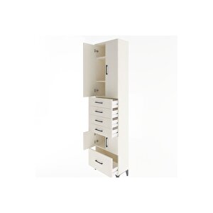 Arges Dolap 4 Raflı 5 Çekmeceli 4 Kapaklı 60x30x243 Aytaşı-aytaşı