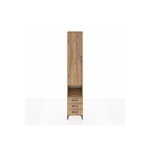 Hyperion Dolap 3 Raflı 3 Çekmeceli Tek Kapaklı 44x44x243 Çam-çam