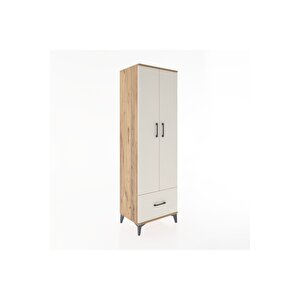 Hyperion Dolap 3 Raflı Tek Çekmeceli Tek Askılı 60x44x195 Çam-aytaşı