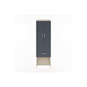 Hyperion Dolap 4 Raflı Tek Çekmeceli 2 Kapaklı 60x44x195 Aytaşı-antrasit