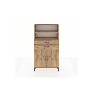 Arges Dolap 3 Raflı 2 Çekmeceli 2 Kapaklı 88x30x163 Çam-çam