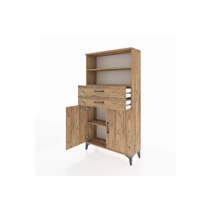 Arges Dolap 3 Raflı 2 Çekmeceli 2 Kapaklı 88x30x163 Çam-çam