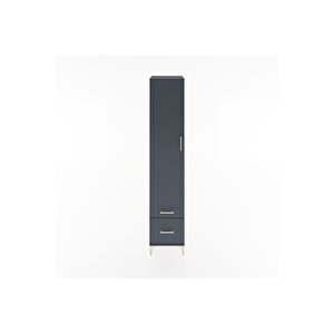 Hyperion Dolap 3 Raflı 2 Çekmeceli Tek Askılı 44x44x221 Antrasit-antrasit