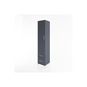 Hyperion Dolap 3 Raflı 2 Çekmeceli Tek Askılı 44x44x221 Antrasit-antrasit