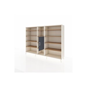 Hyperion Dolap 12 Raflı Tek Kapaklı  220x44x163 Aytaşı-antrasit/çam