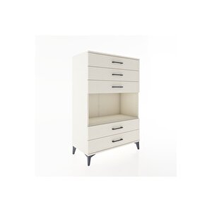 Hyperion Dolap Tek Raflı 5 Çekmeceli 88x44x134 Aytaşı-aytaşı