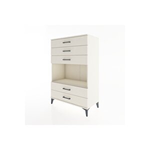 Hyperion Dolap Tek Raflı 5 Çekmeceli 88x44x134 Aytaşı-aytaşı