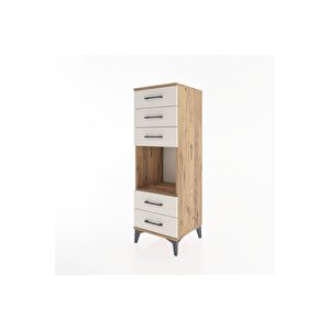 Hyperion Dolap Tek Raflı 5 Çekmeceli 44x44x134 Çam-aytaşı