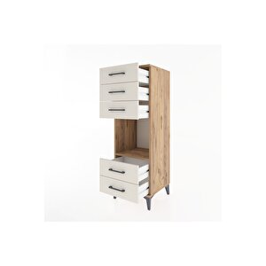 Hyperion Dolap Tek Raflı 5 Çekmeceli 44x44x134 Çam-aytaşı