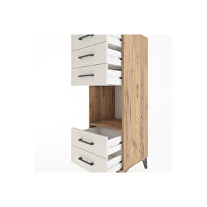 Hyperion Dolap Tek Raflı 5 Çekmeceli 44x44x134 Çam-aytaşı