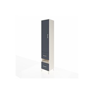 Hyperion Dolap 3 Raflı 2 Çekmeceli Tek Askılı 44x44x243 Aytaşı-antrasit