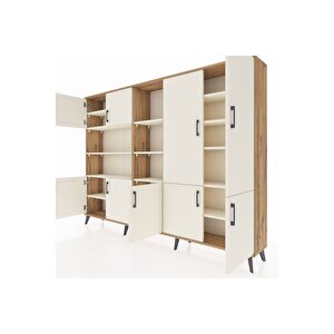 Arges Dolap 14 Raflı 9 Kapaklı 220x30x163 Çam-aytaşı