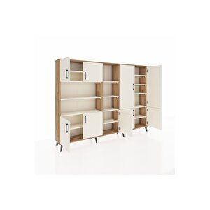 Arges Dolap 14 Raflı 9 Kapaklı 220x30x163 Çam-aytaşı