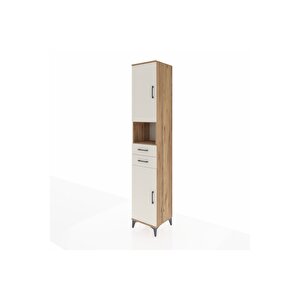 Hyperion Dolap 5 Raflı 2 Çekmeceli 2 Kapaklı 44x44x243 Çam-aytaşı