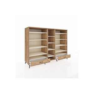 Kronos Dolap 14 Raflı 2 Çekmeceli  220x59x163 Çam-aytaşı/çam