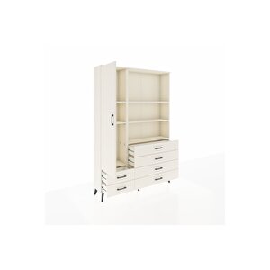 Arges Gardrop 7 Raflı 6 Çekmeceli Tek Kapaklı  132x30x195 Aytaşı-aytaşı