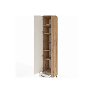 Hyperion Dolap 6 Raflı Tek Çekmeceli Tek Kapaklı 44x44x243 Çam-aytaşı