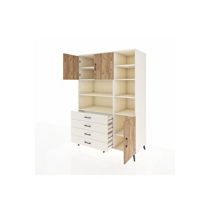 Kronos Dolap 9 Raflı 4 Çekmeceli 3 Kapaklı 132x59x195 Aytaşı-çam/aytaşı