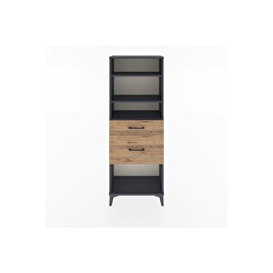 Arges Dolap 3 Raflı 2 Çekmeceli 60x30x163 Antrasit-çam