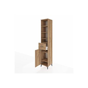 Hyperion Dolap 6 Raflı Tek Çekmeceli Tek Kapaklı 44x44x243 Çam-çam