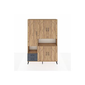 Arges Dolap 10 Raflı 2 Çekmeceli 5 Kapaklı 132x30x195 Çam-çam/antrasit